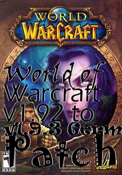 Box art for World of Warcraft v1.92 to v1.9.3 German Patch