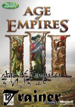 Box art for Age
Of Empires 3 V1.13 +5 Trainer