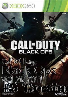 Box art for Call
Of Duty: Black Ops V01.26.2011 +5 Trainer