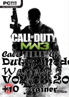 Box art for Call
						Of Duty: Modern Warfare 3 V02.03.2012 +10 Trainer